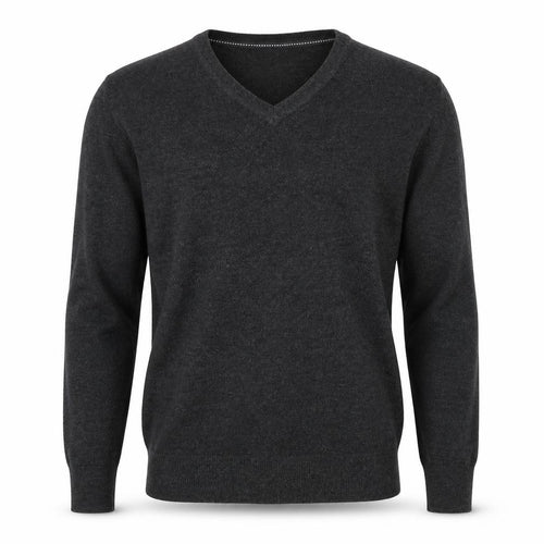Easy Mens Black V-Neck Acrylic Pullover Jumper Size L Long Sleeve