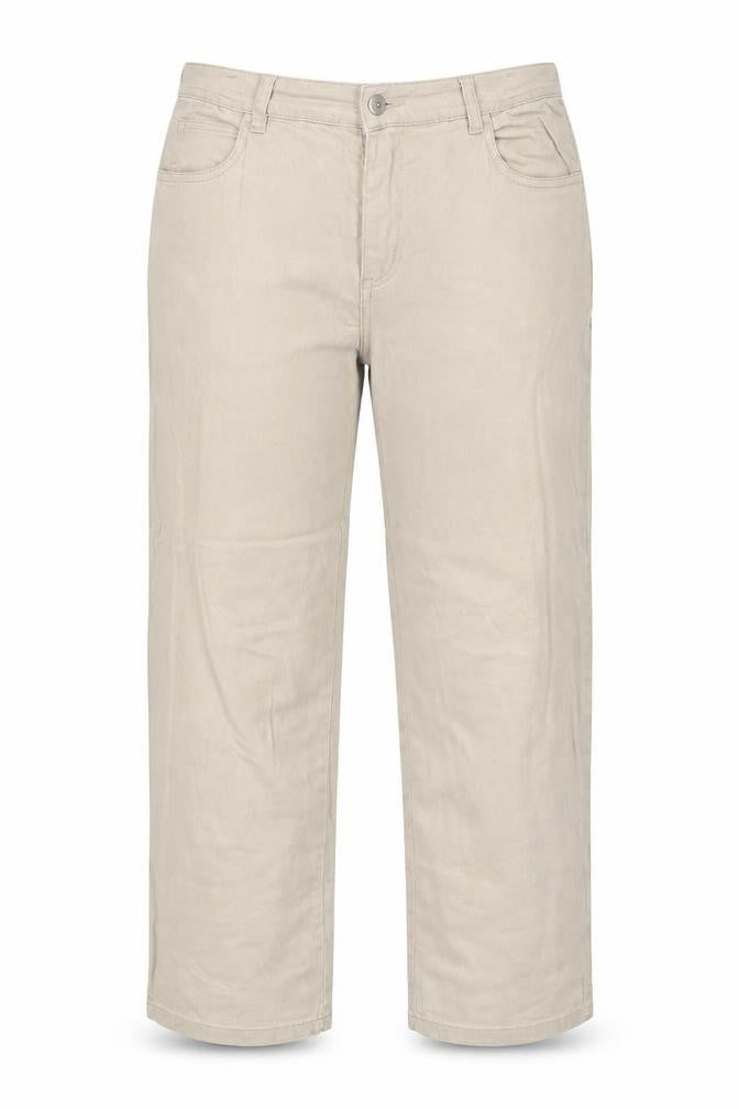Yesscia Womens Beige Cotton Straight Jeans Size 32 in Regular Zip