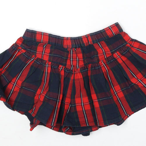 NEXT Girls Red Plaid 100% Cotton Pettiskirt Skirt Size 3 Years Regular Pull On