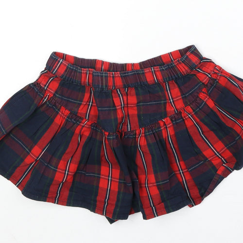 NEXT Girls Red Plaid 100% Cotton Pettiskirt Skirt Size 3 Years Regular Pull On