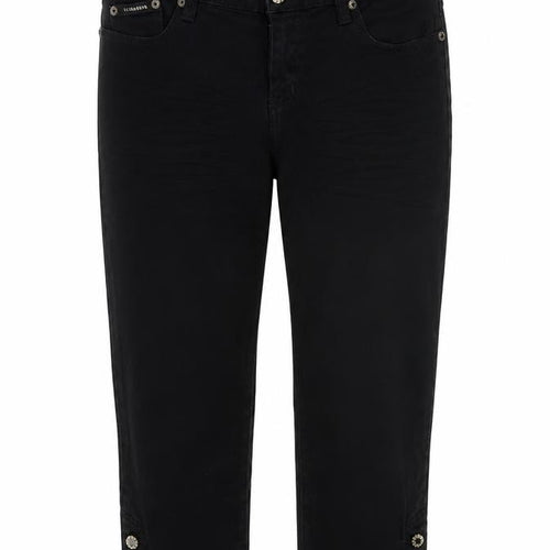 Hucharowa Womens Black Cotton Straight Jeans Size 31 in Regular Zip