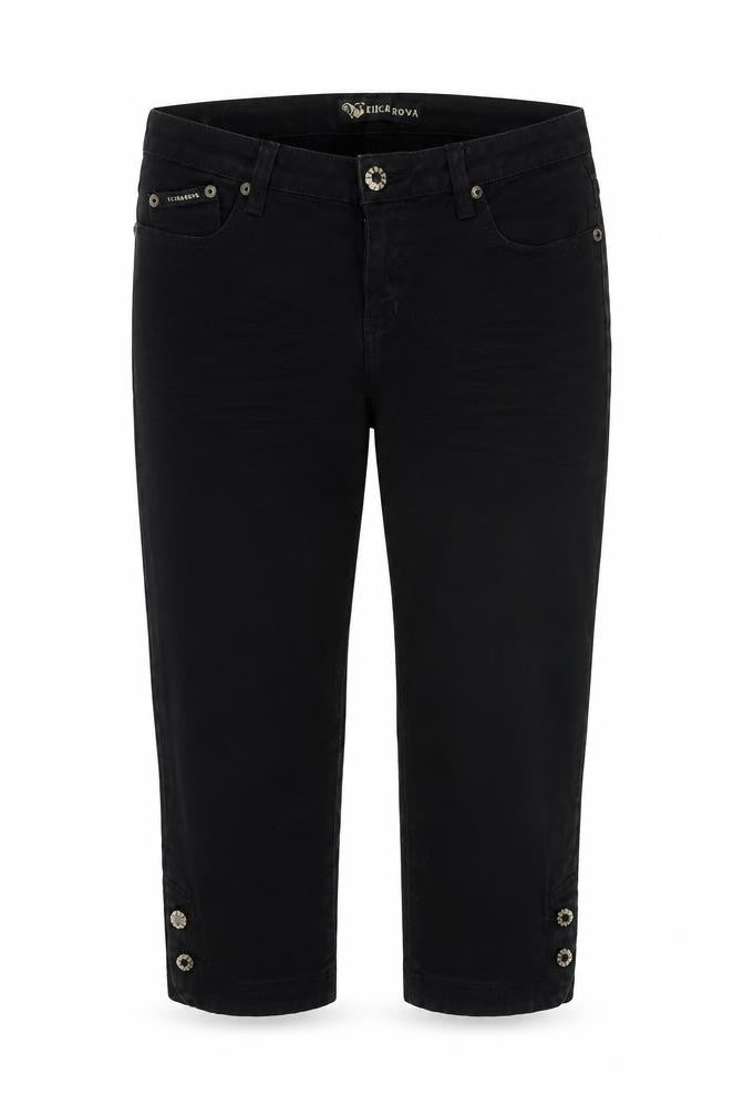 Hucharowa Womens Black Cotton Straight Jeans Size 31 in Regular Zip