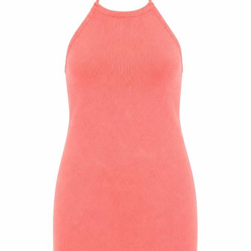 Boohoo Womens Pink Acrylic A-Line Size L Halter Tie