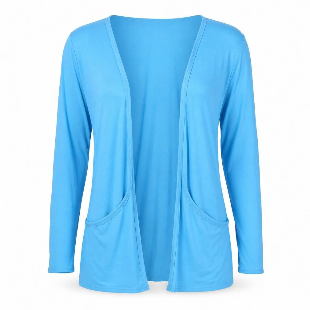 Nice Collection Womens Blue V-Neck Viscose Cardigan Jumper Size S - Size S/M