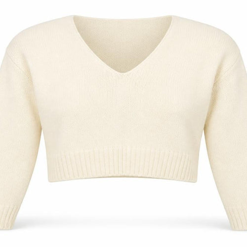 ASOS Womens Ivory V-Neck Acrylic Pullover Jumper Size 8