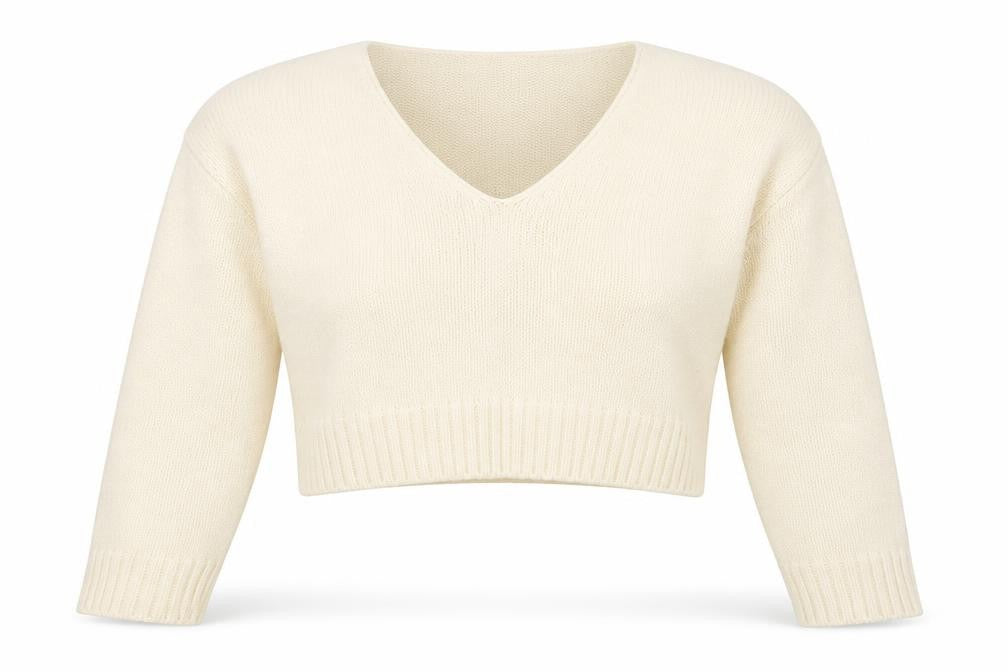 ASOS Womens Ivory V-Neck Acrylic Pullover Jumper Size 8