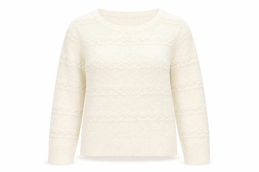 Topshop Womens Ivory Boat Neck Acrylic Pullover Jumper Size 12