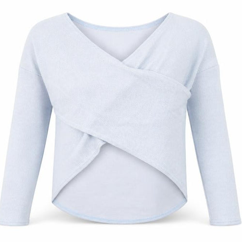 Angashion Womens Blue V-Neck Polyester Pullover Jumper Size M