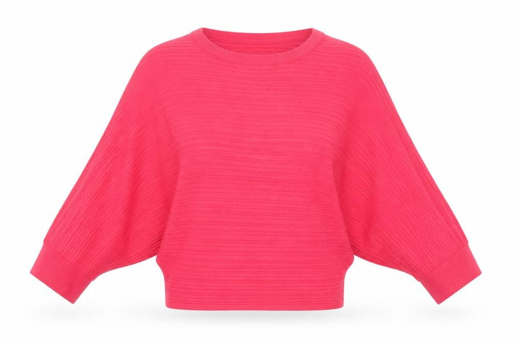 Front view of River Island women’s pink round neck viscose jumper, size S