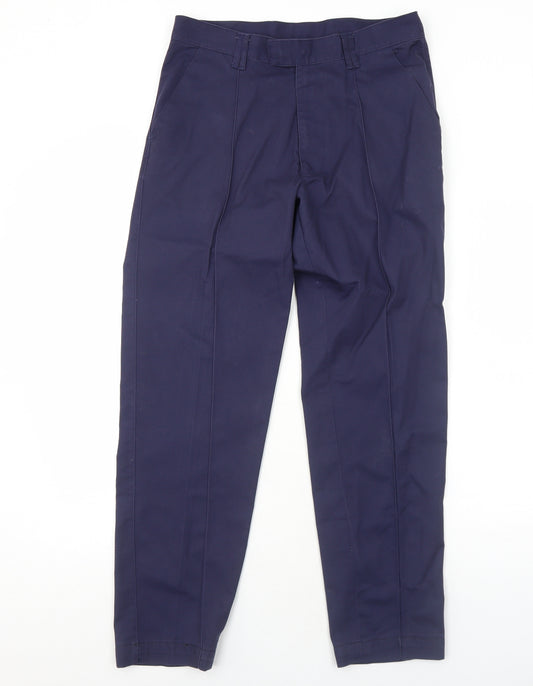 Graham Gardener Mens Blue Polyester Trousers Size 32 in Regular Zip