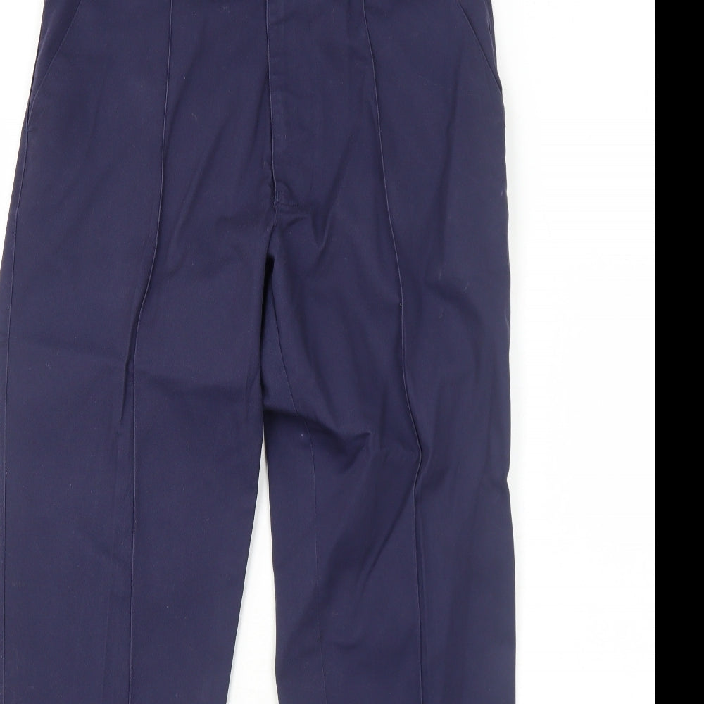 Graham Gardener Mens Blue Polyester Trousers Size 32 in Regular Zip