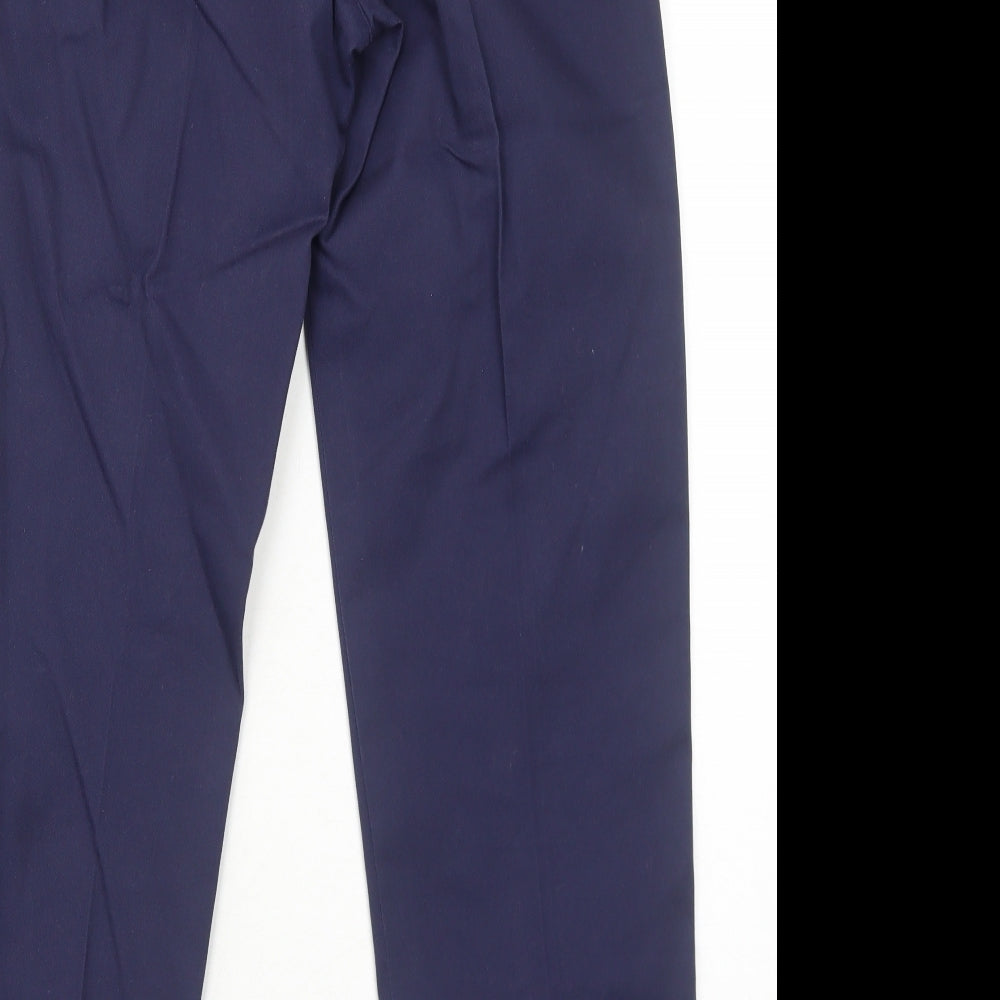 Graham Gardener Mens Blue Polyester Trousers Size 32 in Regular Zip