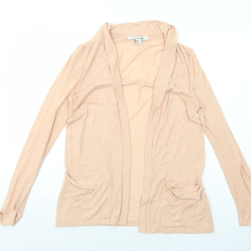 FOREVER 21 Womens Pink Collared Polyester Cardigan Jumper Size M - Open