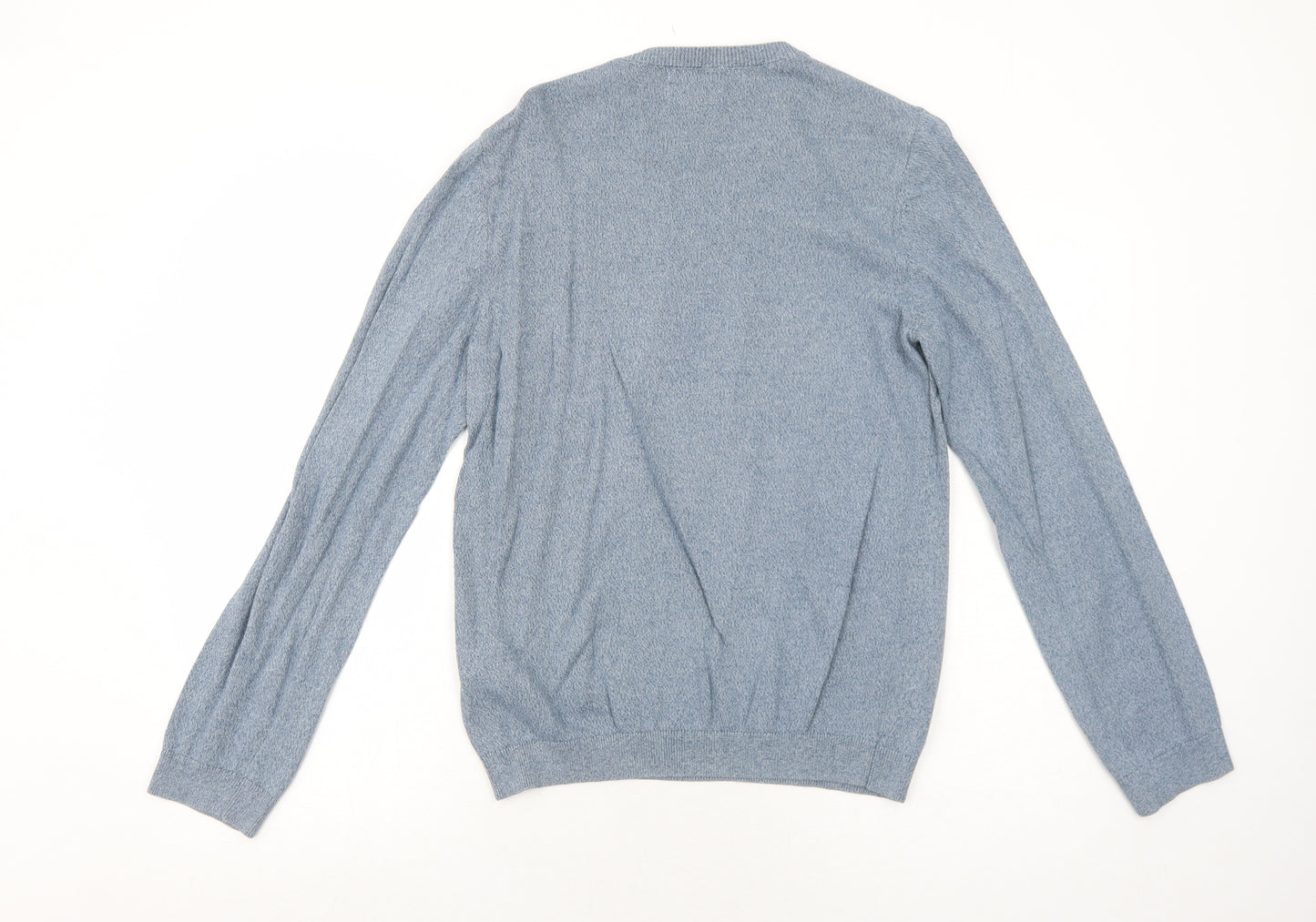Topman Mens Blue Round Neck Cotton Pullover Jumper Size S Long Sleeve