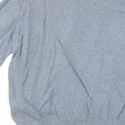 Topman Mens Blue Round Neck Cotton Pullover Jumper Size S Long Sleeve