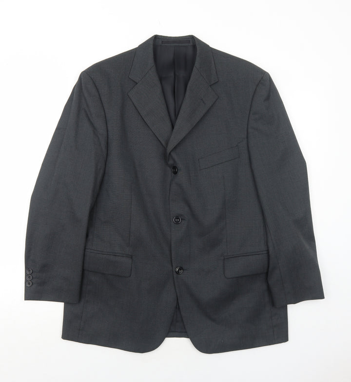 Scott & Taylor Mens Grey Polyester Jacket Suit Jacket Size 44 Regular