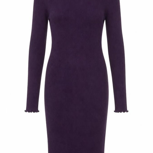 Bershka Womens Purple Paisley Viscose Bodycon Size M Round Neck Pullover