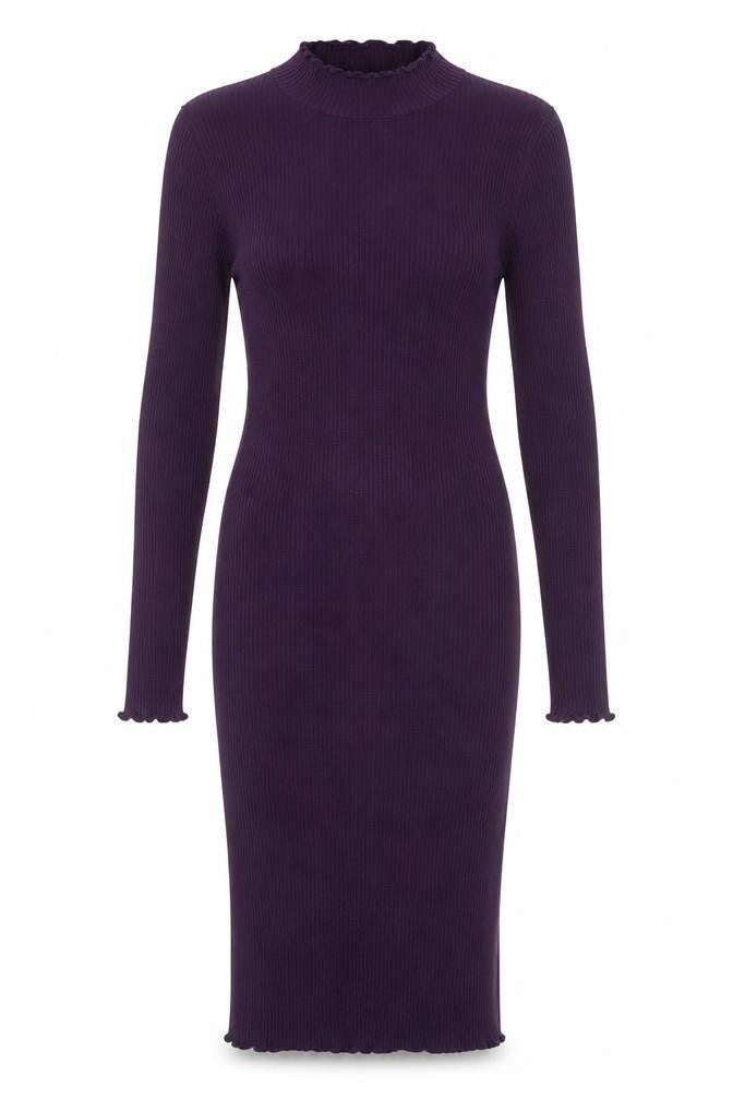 Bershka Womens Purple Paisley Viscose Bodycon Size M Round Neck Pullover