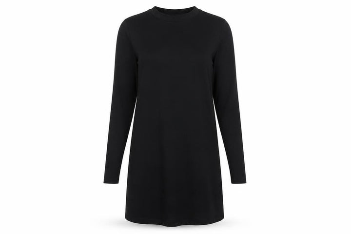 Pull&Bear Womens Black Viscose Jumper Dress Size XS Mock Neck Pullover