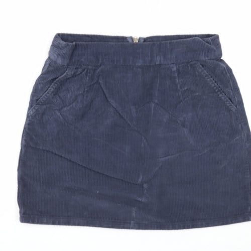 Topshop Womens Blue Cotton Mini Skirt Size 28 in Zip