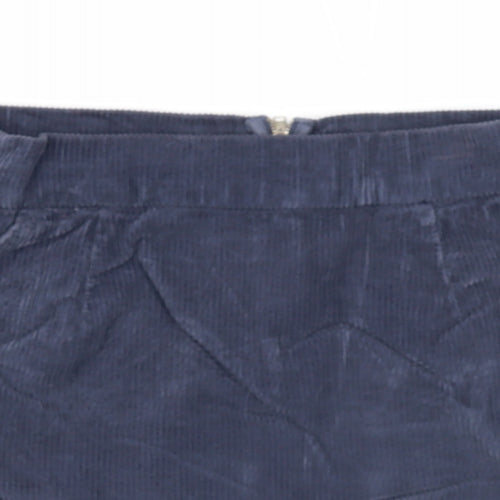 Topshop Womens Blue Cotton Mini Skirt Size 28 in Zip