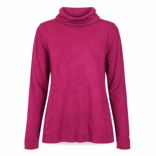 Love Knitwear Womens Purple Roll Neck Acrylic Pullover Jumper Size 10