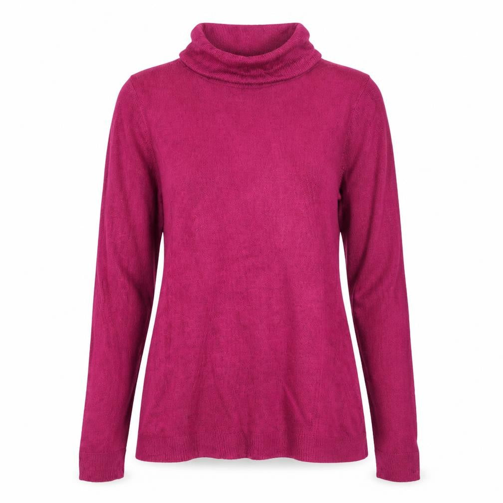 Love Knitwear Womens Purple Roll Neck Acrylic Pullover Jumper Size 10