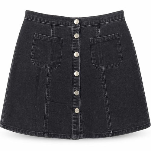 Cooperative Womens Black Cotton A-Line Skirt Size M Snap