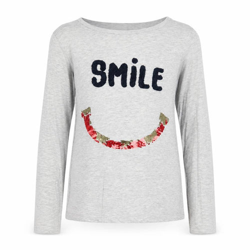Monoprix Girls Grey Cotton Basic T-Shirt Size 14 Years Round Neck Pullover - Smile