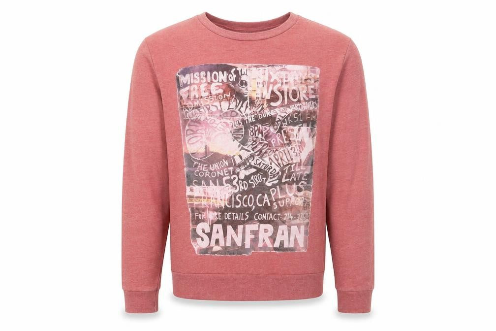 Topman Mens Red Polyester Pullover Sweatshirt Size M