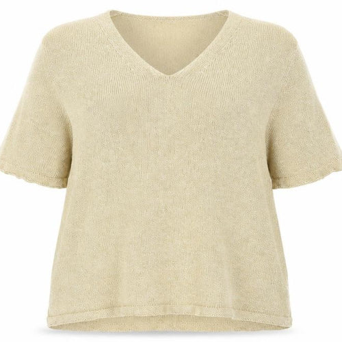 Berkertex Womens Gold V-Neck Acrylic Pullover Jumper Size 18