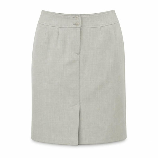 Front view of George women’s green polyester a-line skirt, size UK 12, button