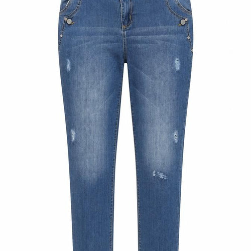 Janina Womens Blue Cotton Skinny Jeans Size 12 Regular Zip