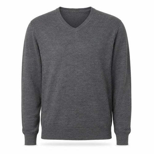Twisted Soul Mens Grey V-Neck Acrylic Pullover Jumper Size M Long Sleeve
