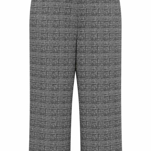 Marks and Spencer Womens Black Plaid Viscose Trousers Size 20 Regular Zip