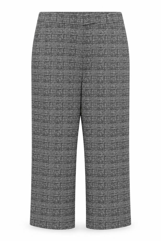 Marks and Spencer Womens Black Plaid Viscose Trousers Size 20 Regular Zip