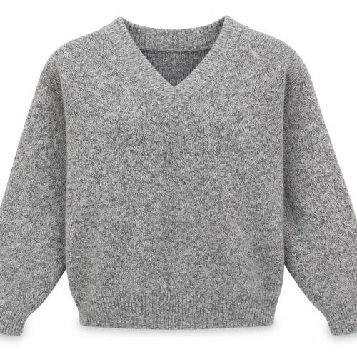 Carlos Rossini Womens Grey V-Neck Acetate Pullover Jumper Size M