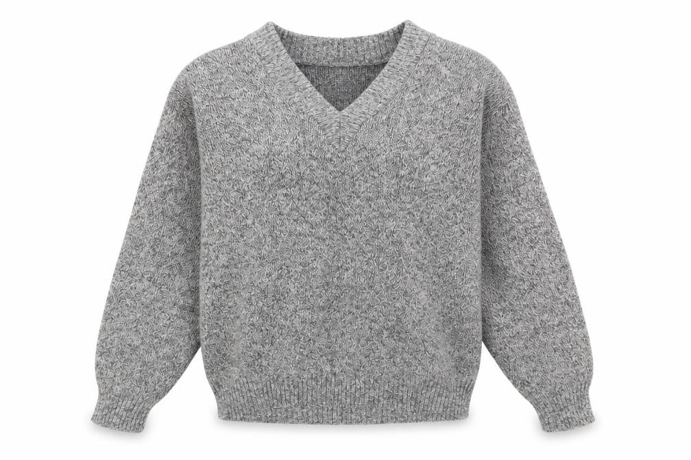 Carlos Rossini Womens Grey V-Neck Acetate Pullover Jumper Size M