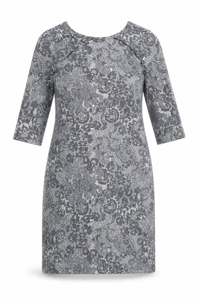 Dorothy Perkins Womens Grey Floral Polyester A-Line Size 10 Round Neck Pullover