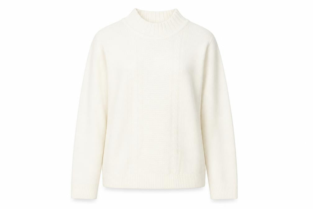 EWM Womens White Round Neck Acrylic Pullover Jumper Size 14 - Size 14-16