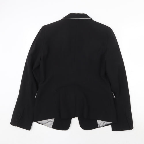 Tuchuzy Womens Black Polyester Jacket Blazer Size 14 Button