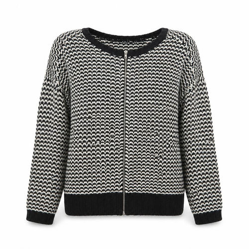 New Look Womens Multicoloured Round Neck Acrylic Full Zip Jumper Size 14