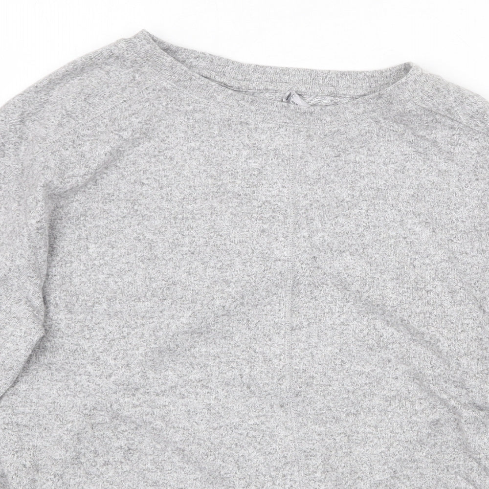 Marks and Spencer Womens Grey Round Neck Viscose Pullover Jumper Size 12