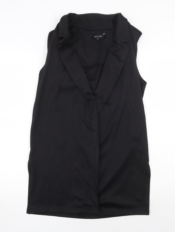 New Look Womens Black Jacket Waistcoat Size 12 - Open