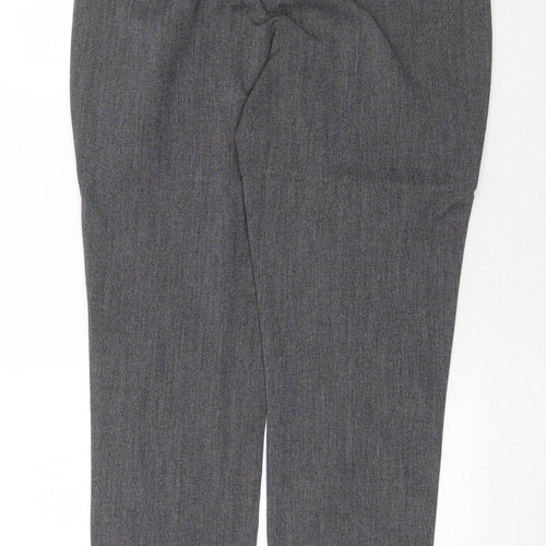 Debenhams Womens Grey Polyester Trousers Size 34 in Regular Zip