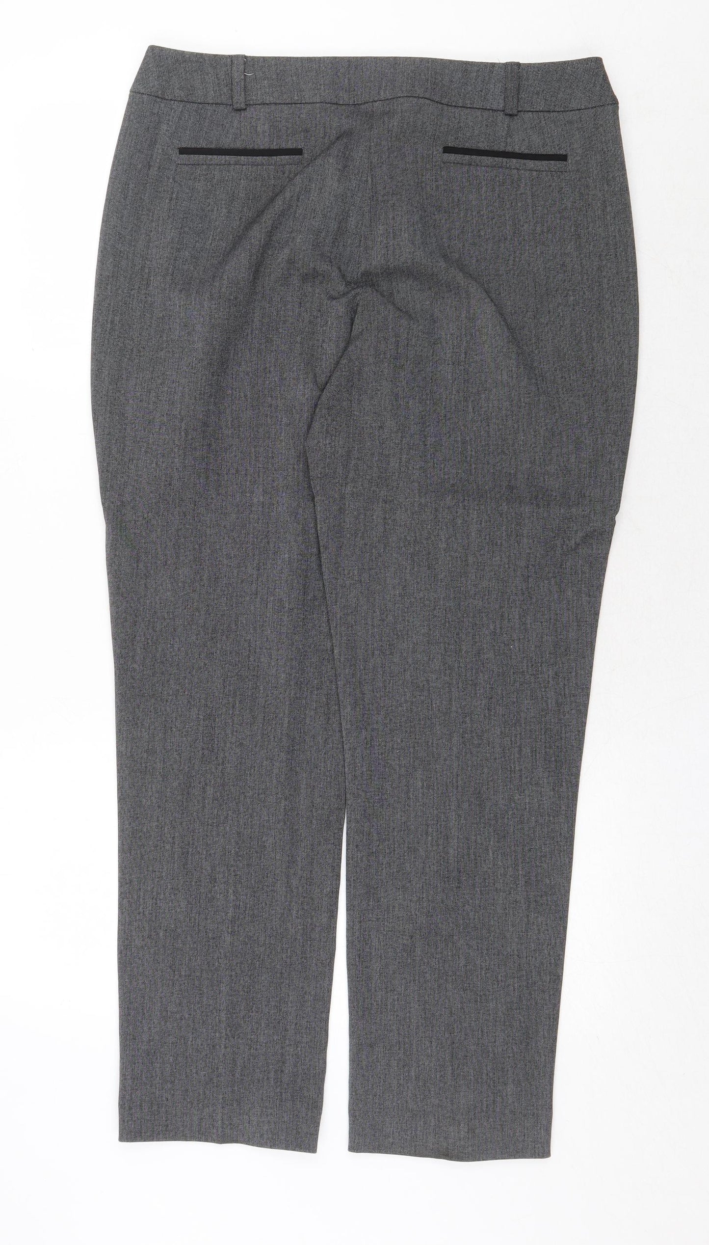 Debenhams Womens Grey Polyester Trousers Size 34 in Regular Zip