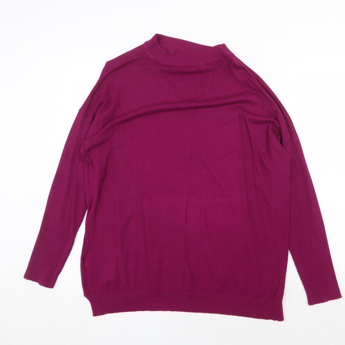 Debenhams Womens Purple V-Neck Viscose Pullover Jumper Size 18