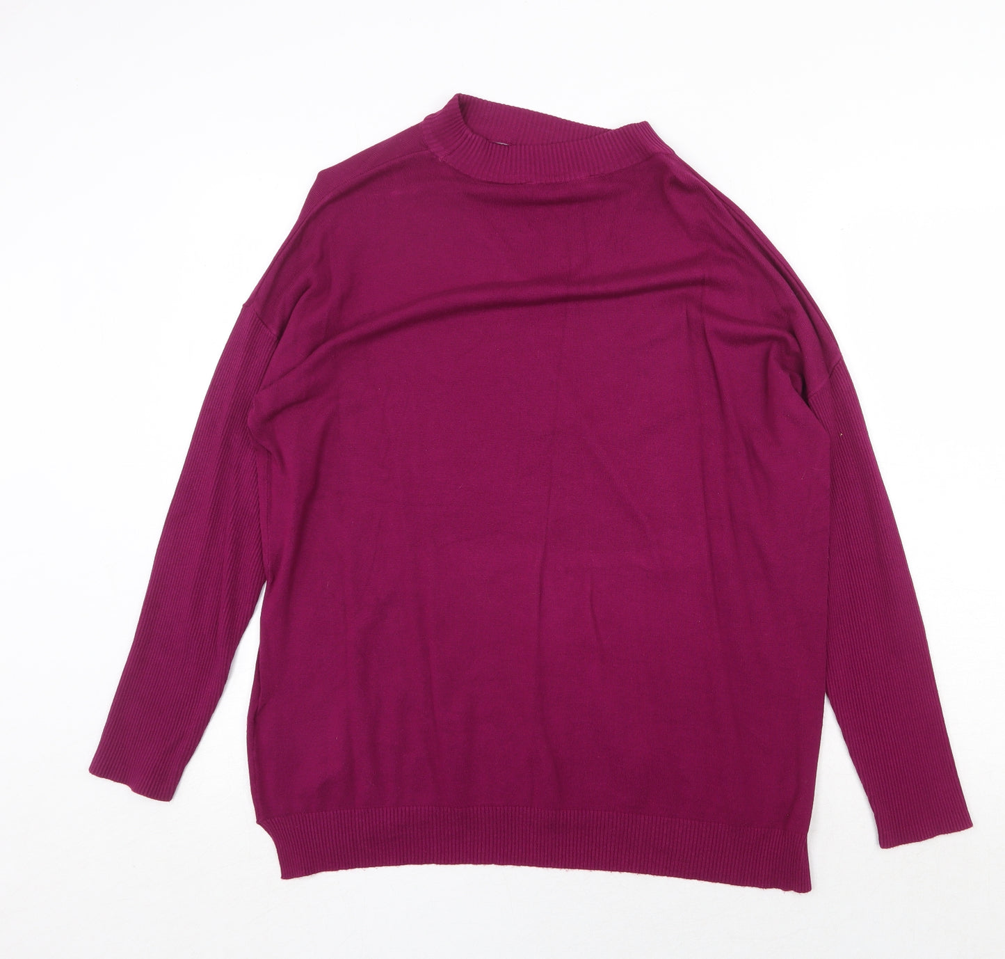 Debenhams Womens Purple V-Neck Viscose Pullover Jumper Size 18