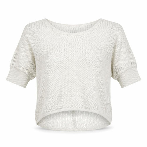 Novo Style Womens Ivory Round Neck Cotton Pullover Jumper Size 10