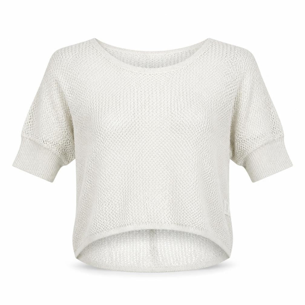 Novo Style Womens Ivory Round Neck Cotton Pullover Jumper Size 10